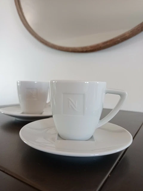 Lot De 2 Tasses à Café Nespresso En Porcelaine – Crème, 80 Ml – Neuves (sans Boîte)