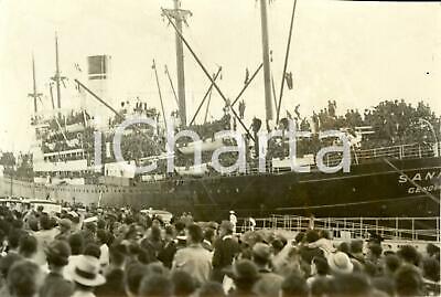 1935 NAPOLI Piroscafo SANNIO partenza militari per AFRICA ORIENTALE *Fotografia