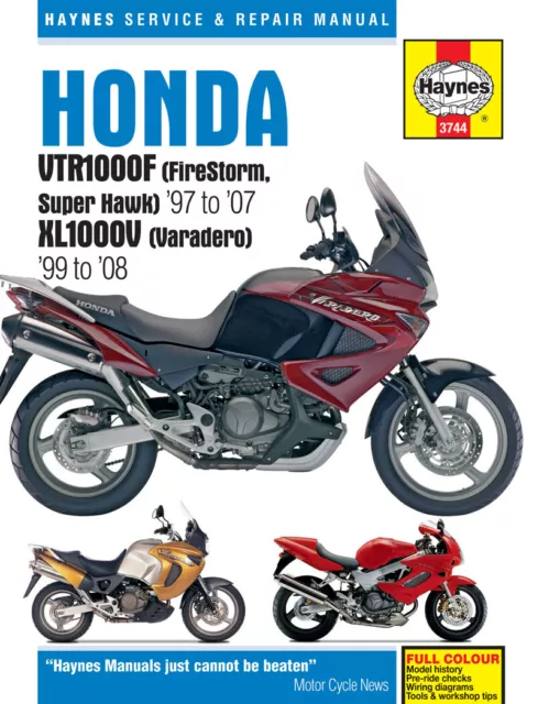 Honda VTR1000F FireStorm/SuperHawk/XL1000V 1997-2008 Haynes Workshop Manual