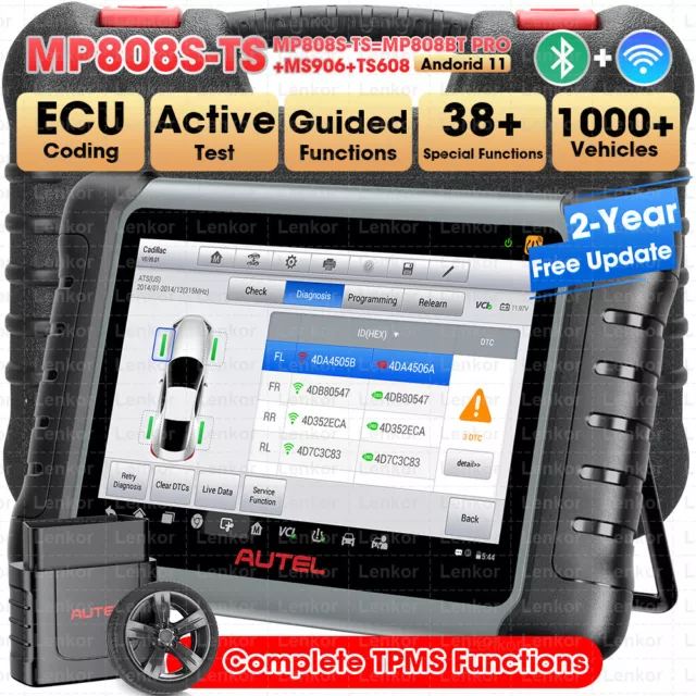 2024 Autel MaxiPRO MP808S-TS Diagnostic Scanner Tool TPMS Programming Key Coding