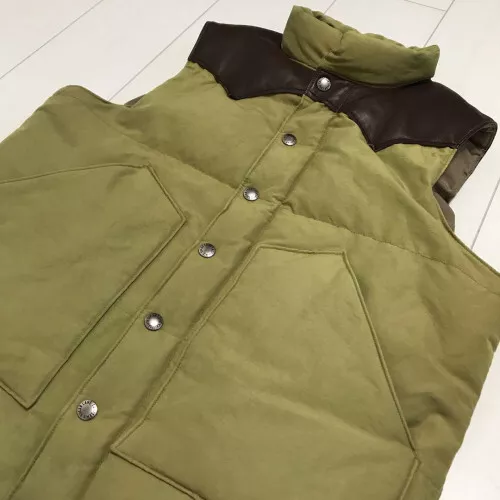 BRANDED SECOND-HAND CLOTHING! Sugar Cane DOWN genuine leather down vest ...