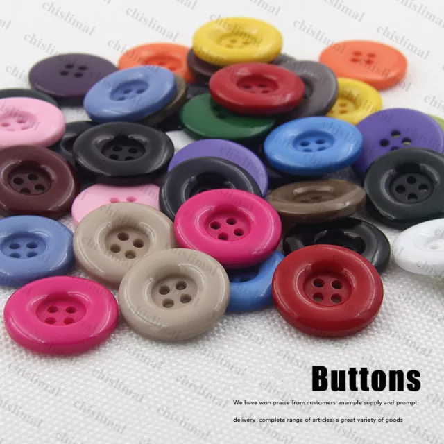 4-Hole Buttons Bulk/Job Lot/Scrapbooking/Card Making/Crafting 19 Colors 7 Size