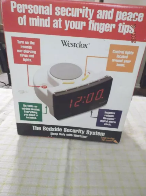 Westclox Intruder response alarm clock Personal security Bedtime security System