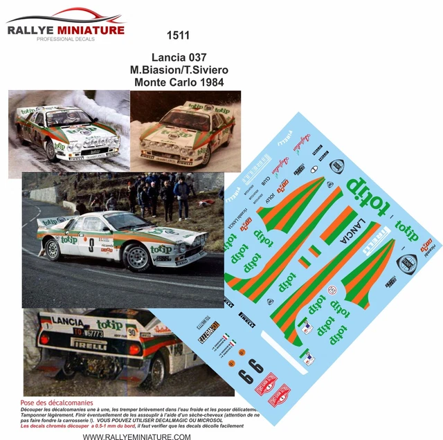 Décalcomanies 1/32 Fiat Uno Fiorio Rallye Monte-Carlo 1986 - Pour Maquette, Neuves