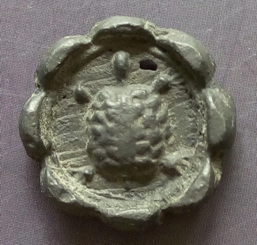 18th circa.--SOUTHEAST ASIA--ANCIENT COIN---FLOWER SHAPE DOUBLE TURTLE---22 mm.