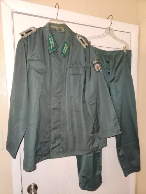 EAST GERMAN POLICE VOPO uniform set- Jacket & Trousers. Size Large to ...