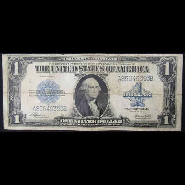 1923 $1 Silver Certificate Note Large Size Currency F Fine