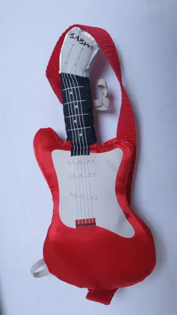 Build A Bear Workshop Guitar Rock Red with Strap 20cm Red white