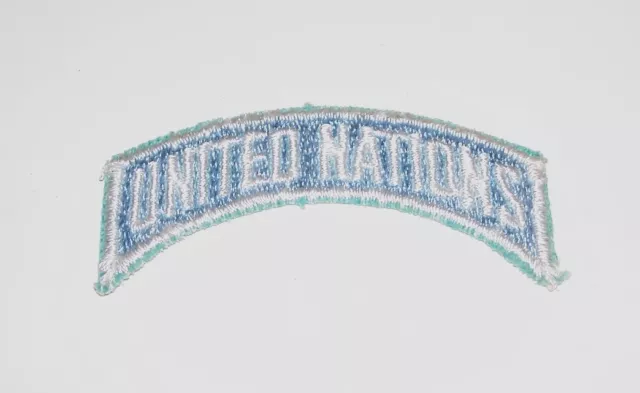 ORIGINAL CUT-EDGE 1950's KOREAN WAR ERA UNITED NATIONS WHITEBACK PATCH TAB