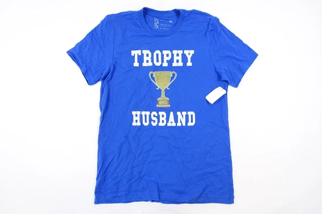 DILASCIA Trofeo Marito Blu Medio Humor Divertente T-Shirt Uomo Nwt Nuovo