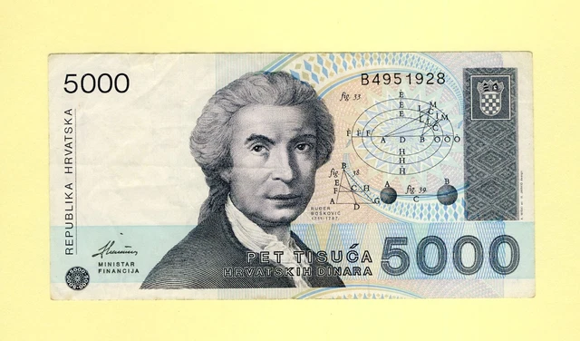 BANCONOTA CROAZIA 5 Dinari 1991 Five FDS UNC / Banknote Uncirculed EUR - Foto 13