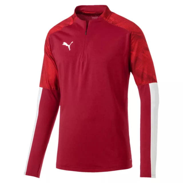 Puma Cup Mock Neck Long Sleeve Soccer 14 Zip Pullover Youth Boys Red Casual Tops