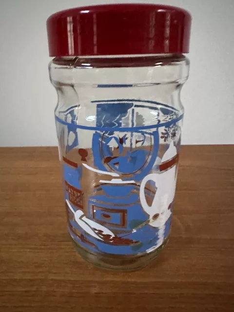 VINTAGE MAXWELL HOUSE Glass Coffee Jar w/ Lid Anchor Hocking Kitchen ...