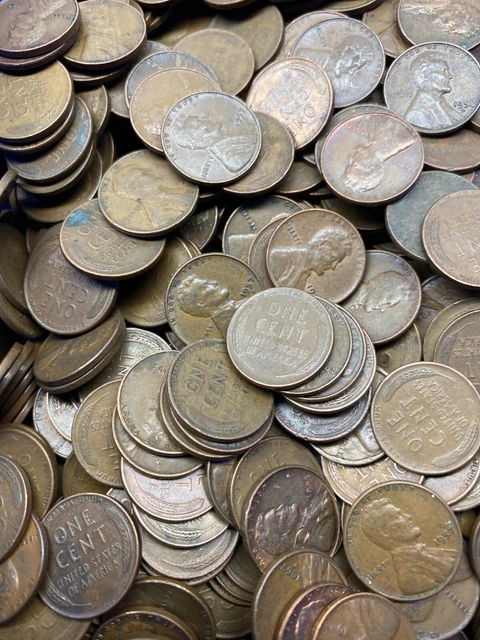 LINCOLN WHEAT CENT ROLLS 1909-1958-50 coins US COINS PENNY 3
