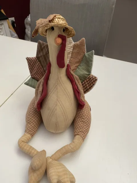 Stuffed Material Turkey/Thanksgiving Weighted Bottom for sitting 12” Tall