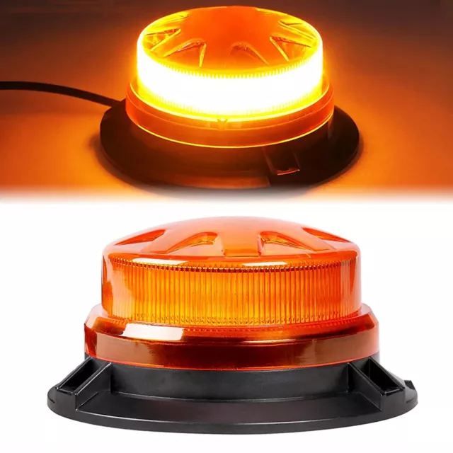 12V-24V Roof Recovery Light Bar Amber Warning Strobe Flashing Beacon Magnetic