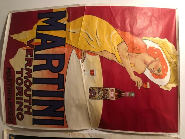 "MARTINI" Affiche originale entoilée   typo vers 1960         73x103cm 