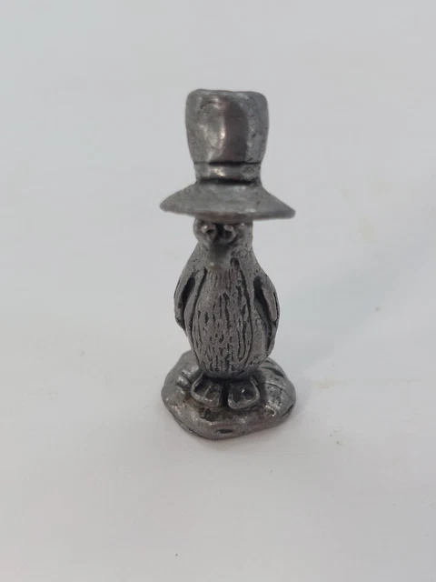 Pewter Penguine  With A Hat Figurine 2"