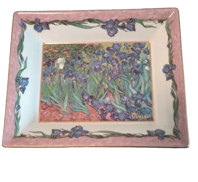 Vincent van Gogh Les Iris  Porcelain Dish Artist Or is Goebel 7" Gorgeous