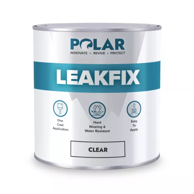 Polar Premium Leak Seal Clear Paint - 500ml - Instant Waterproof Roof Sealant...