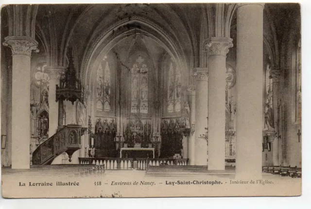 LAY ST CHRISTOPHE - Meurthe et Moselle - CPA 54 - l' intérieur de l' église