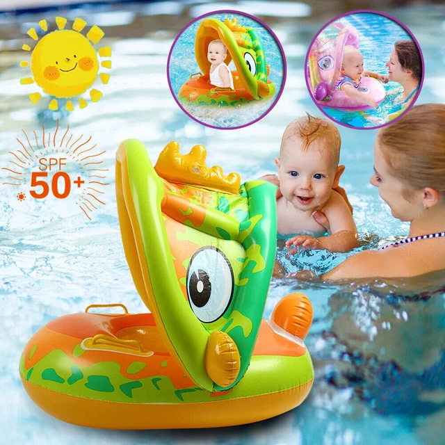 BABY SCHWIMMRING MIT Abnehmbar Sonnendach Strand Schwimmhilfe Kinder
