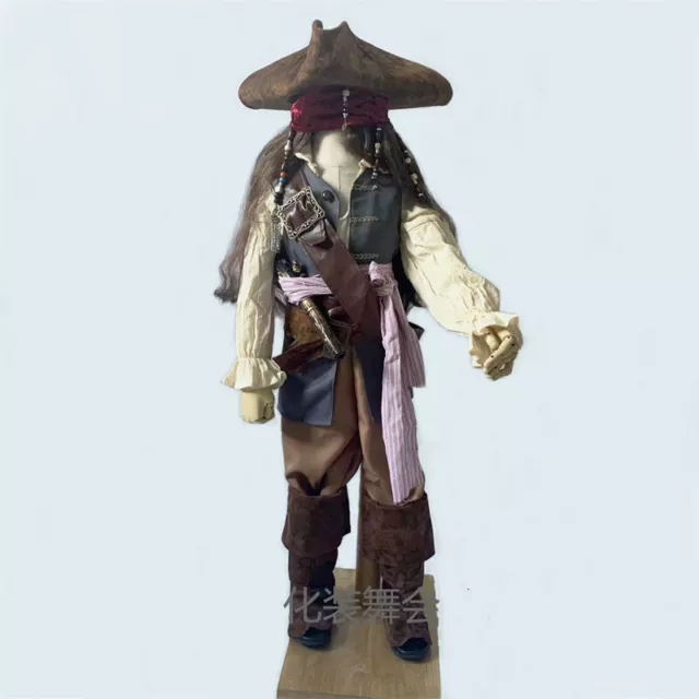 Jack Sparrow Costume Kids Pirates of the Caribbean Cosplay Outfits Halloween