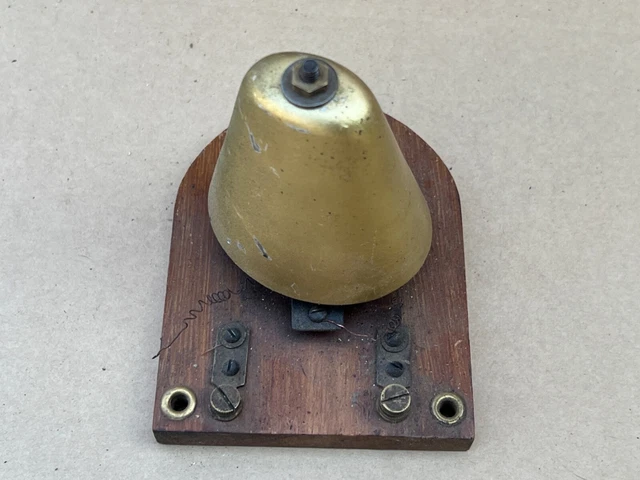 ANTIQUE BRASS BELL Telegram Morse Code Telephone Radio Signal Noise EUR ...