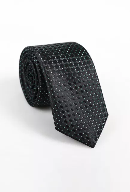 Cravatta da uomo cravattino sottile slim nera fantasia vintage stretta elegante
