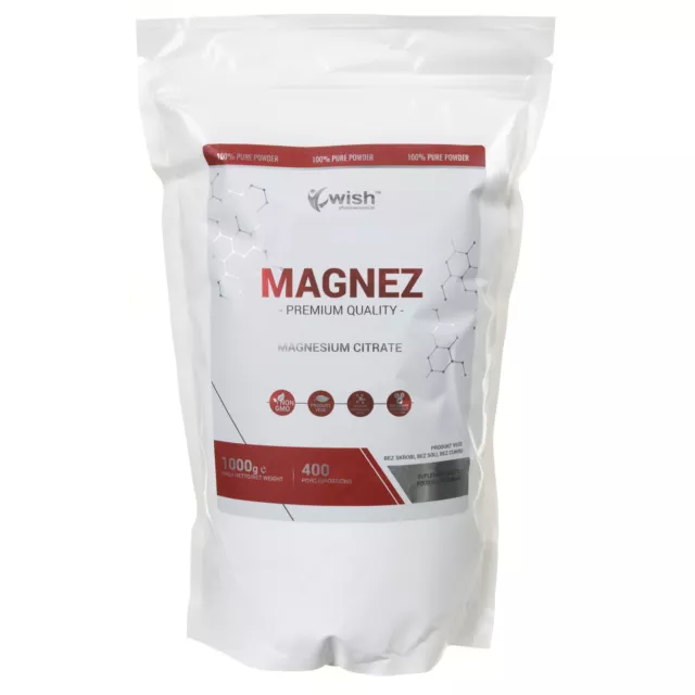 Wish Citrate de magnésium en poudre, 1000 g