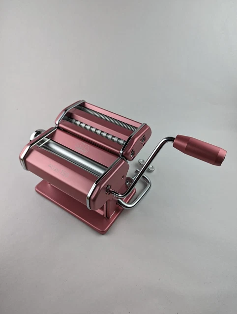Marcato Atlas 150 Machine, Made Italy, Pink, Includes Pasta Cutter, Hand Crank