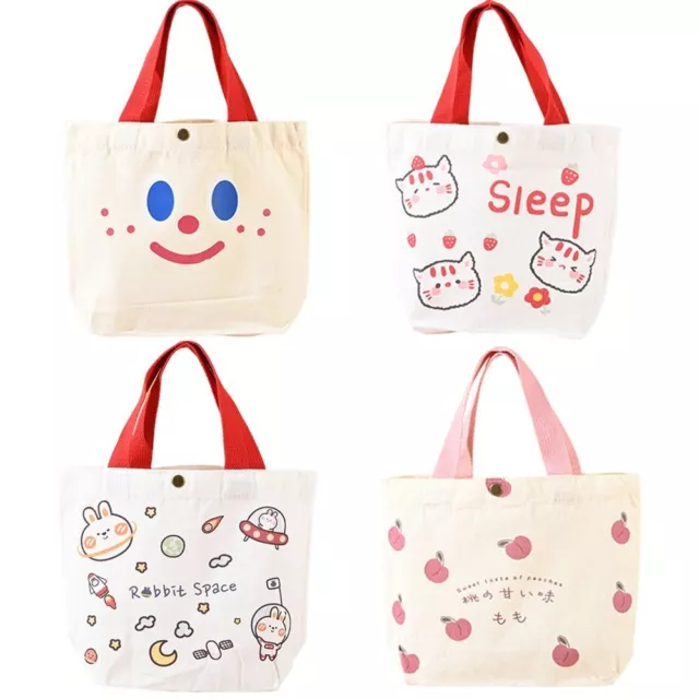 Peach Canvas Tote Bag Canvas Lunch Bag Cute Storage Bags  Women