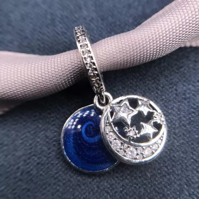 PANDORA Moon and Blue Sky Dangle Charm