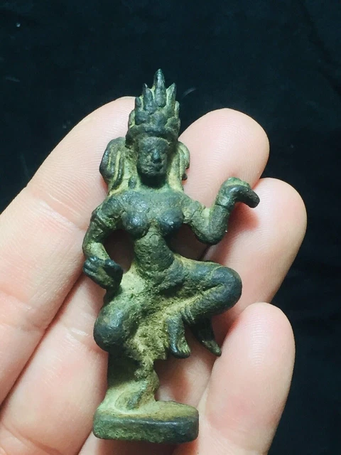 Thai-Amulett Bronze Angkor Kambodscha Shiva Göttin Antike Buddha Khmer