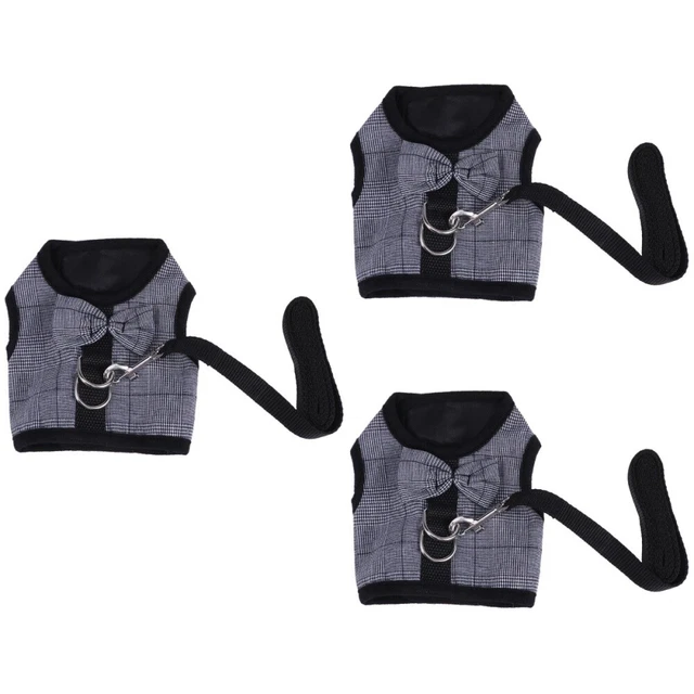 3 piezas Chaleco Pequeño Mascota Estilo Malla Transpirable Arneses Conejillo Ardilla