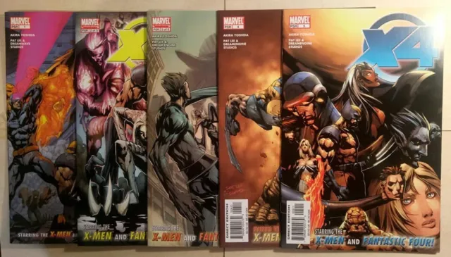 X4 (X-Men/Fantastic Four) Issues #1, 2, 3, 4 & 5 (2005) [Set of 5 comics] Marvel