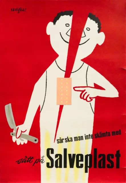 1954 Swedish Advertising poster - Salveplast (Bandaids) Raymond Savignac