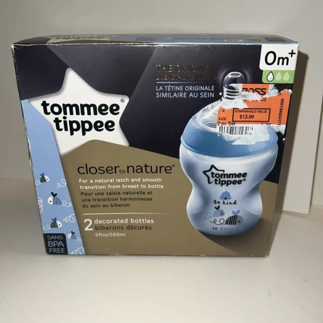 Tommee Tippee Closer To Nature Baby Bottles Slow Flow 9oz 2pk