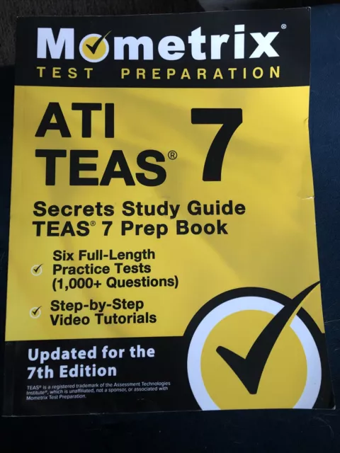 ATI TEAS Secrets Study Guide: TEAS 7 Prep Book, Six Full-Length Practice  - GOOD