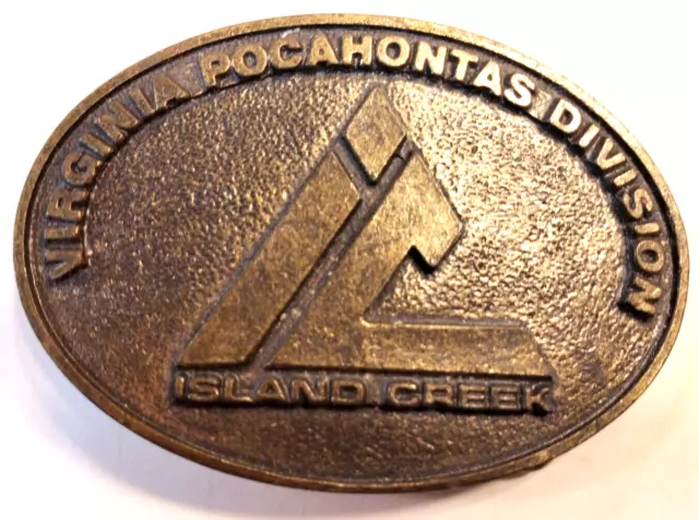Virginia Pocahontas Division Island Creek Mining Belt Buckle Brass Coal Cardinal