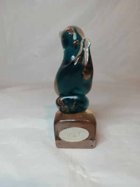 Arte Murano ICET Squirrel 4 inch tall blue/brown Glass Figurine