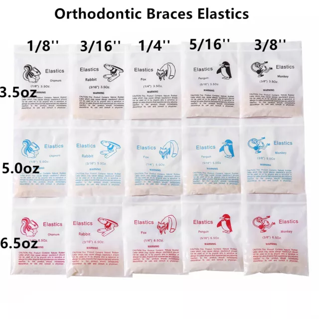 5000pcs Dental Orthodontic Rubber Bands Elastics Latex Braces 15