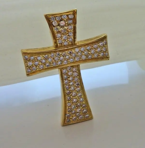 Mega*Brillantanhänger Kreuz mit Brillanten 1,00 ct in aus 750 18 Kt Gold Diamon