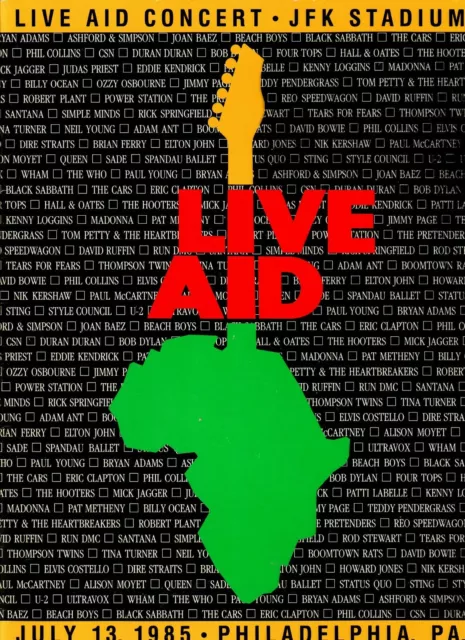 *RARE* &LIVE AID-1985& Multi Signed Concert Program Clapton (+5)Todd