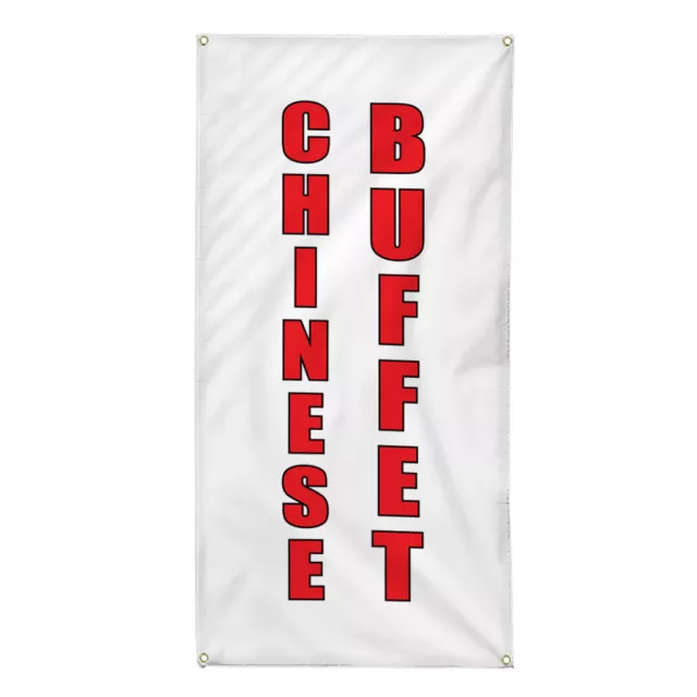 Vertical Vinyl Banner Multiple Sizes Chinese Buffet Food and Drink Outdoor