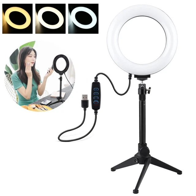 Kit de luz de anillo para selfie LED de pulgadas con zapato frío para YouTube Tik Tok