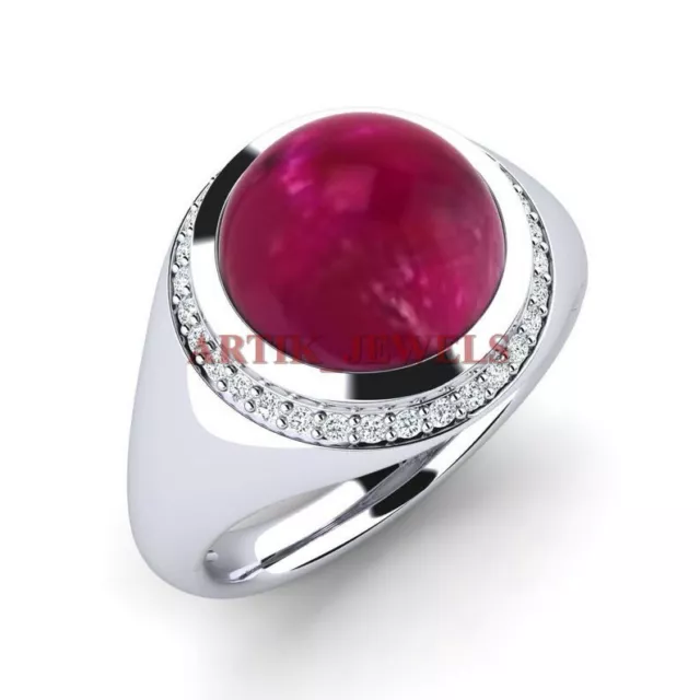 Chauffé Pierre Précieuse Rubis Avec 925 Bague en Argent pour Femmes #4413