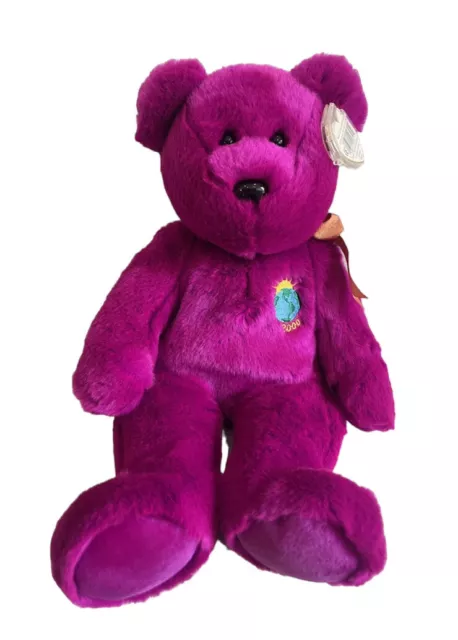 TY Beanie Buddy MILLENNIUM 2000 Beanie Babylage rosa Bär mit Etikett 09325 Pellet