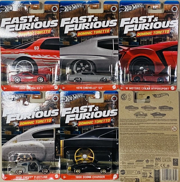 HOT WHEELS FAST and Furious Dominic Toretto set Of 5 Mazda RX-7 Lykan ...