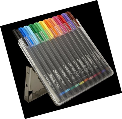 Sharpie Art Pens, Fine Indicate, Assorted Colors, Difficult Instance, 12 Pack (1982057) two